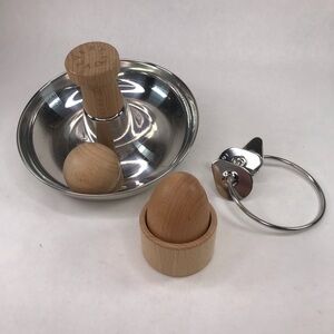 Lovevery Egg Cup Jingle Keys Tip Turn Metal Wood The Explorer 9-10 months Lot
